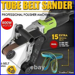 800W Pipe Tube Polisher Belt Sander Grinder Polishing Stainless Steel 6 Speed