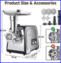 ALTRA Meat Grinder Electric, Sausage Maker with 3 Stainless Steel Sausage Tub. C1