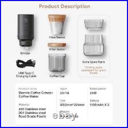 All-In-One Grinding & Brewing Portable Coffee Grinder Beans Grinder Coffee Maker