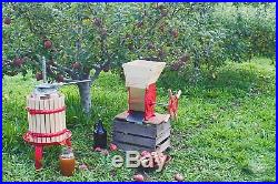 Apple Fruit Crusher Grinder Stainless Steel Chute Blade Juice Press Wood Mount