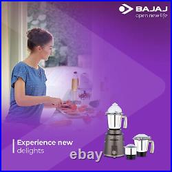 Bajaj Mixer Grinder 3 Stainless Steel Jars 100% Copper Motor For Kitchen 1000 W