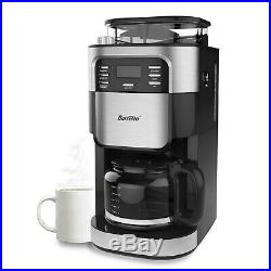 Barsetto Coffee Maker with Grinder 12 Cup Automatic Drip Coffee Machine Black