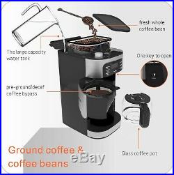 Barsetto Coffee Maker with Grinder 12 Cup Automatic Drip Coffee Machine Black