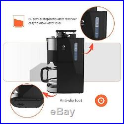 Barsetto Coffee Maker with Grinder 12 Cup Automatic Drip Coffee Machine Black