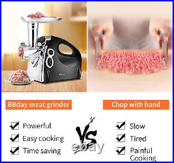 Bbday Electric Meat Grinder, Multifunction Sausage Stuffer & Meat Mincer, with 3