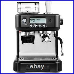 Black Espresso Machine with Grinder Coffee Maker With LCD Display Stainless Steel