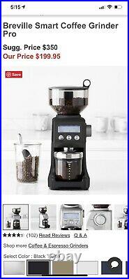 Breville BCG820BTR Smart Professional Electric Coffee Grinder Black Truffle