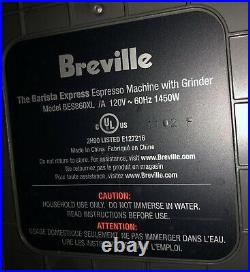 Breville BES860XL, Barista Express Espresso Machine withGrinder, witho accessories