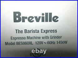 Breville Barista Express Espresso Coffee Machine BES860XL with Grinder AS IS