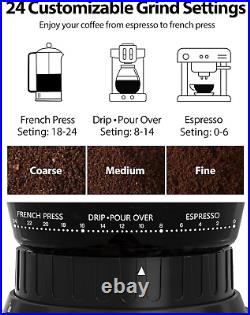 Burr Coffee Grinder, Coffee Bean Grinder, Stainless Steel Coffee Grinder Electric