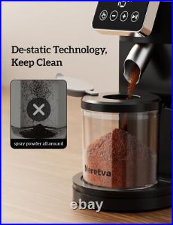 Burr Coffee Grinder Electric, 2 in 1 Stainless Steel Coffee Grinder Burr with Po Burr Coffee Grinder Electric, 2 in 1 Stainless Steel Coffee Grinder Burr with Po