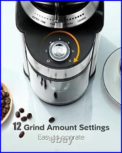 Burr Coffee Grinder, Stainless Steel Conical Burr Grinder with 19 Precise