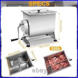 Butcher Series Stainless Steel 35 lb / 6 Gallon Manual Tilting Meat Mixer