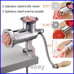 CAM2 304 Stainless Steel Heavy Duty Manual Meat Grinder #10 10#, Silver