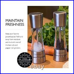 COLE & MASON Derwent Salt and Pepper Grinder Set Stainless Steel Mills Incl