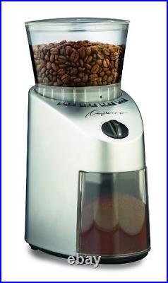 Capresso 560Infinity Conical Burr Grinder, Brushed Silver, 8.5-Ounce