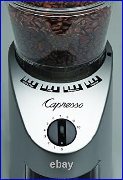 Capresso 560Infinity Conical Burr Grinder, Brushed Silver, 8.5-Ounce