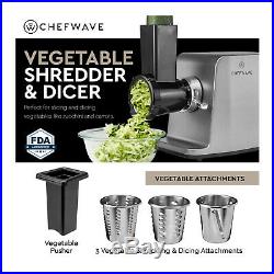 ChefWave 1800W Electric Meat Grinder Max 3-Speed, Stainless Steel + Accessories
