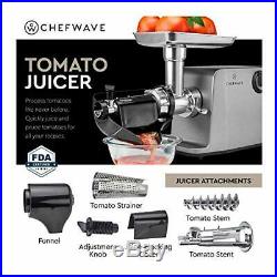 ChefWave Electric Meat Grinder FDA Certified Stainless Steel Heavy Duty 1800