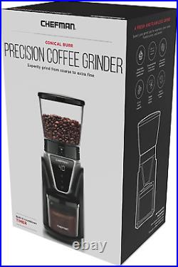 Chefman Conical Burr Coffee Grinder, Create the Boldest & Most Flavorful Grind w