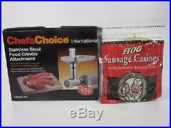 Chefs Choice STAINLESS Meat Grinder for Kitchenaid + Casings EXPEDITED SHIPPING