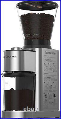 Coffee Grinder Electric, Aromaster Burr Coffee Grinder, Grind Timer, Espresso/Frenc