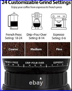 Coffee Grinder Electric, Aromaster Burr Coffee Grinder, Grind Timer, Espresso/Frenc