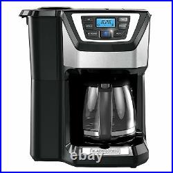 Coffee Maker With Grinder Automatic Whole Bean 12 Cup Machine Quick Touch Brewer