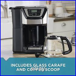 Coffee Maker With Grinder Automatic Whole Bean 12 Cup Machine Quick Touch Brewer