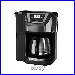 Coffee Maker With Grinder Automatic Whole Bean 12 Cup Machine Quick Touch Brewer