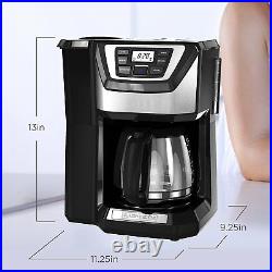 Coffee Maker With Grinder Automatic Whole Bean 12 Cup Machine Quick Touch Brewer