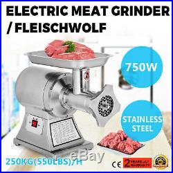Commercial Grade 1HP Electric\ Meat Grinder 750W Stainless Steel Heavy Duty #22