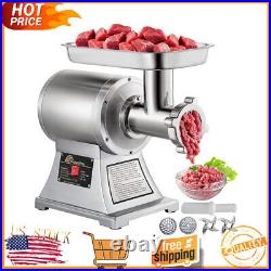 Commercial Meat Grinder 550LB/h 1100W, 220 RPM Heavy Duty Stainless Steel