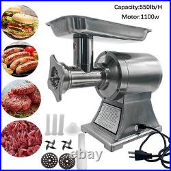 Commercial Meat Grinder, 550LB/h 1100W Electric Sausage Stuffer, 193RPM Heavy Duty