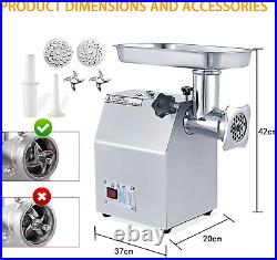 Commercial Meat Grinder, 800W Max Stainless Steel Meat Grinder, 265Lbs/H Electri