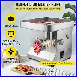 Commercial Meat Grinder 850WithH Stainless Steel Electric Sausage Maker 550LB