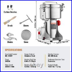 Commercial Spice Grinder 2500g Electric Grain Mill High-Speed Stainless Steel Commercial Spice Grinder 2500g Electric Grain Mill High-Speed Stainless Steel