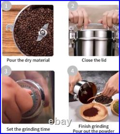 Compact 750g Electric Grinder Efficient High-Speed Mill for Kitchen & Clinics