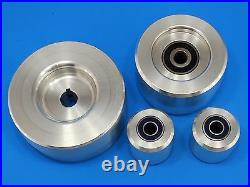 Complete Belt Knife Grinder Wheel Set, 5 Drive 5/8, 4 Tracking, 2 Idler Wheels