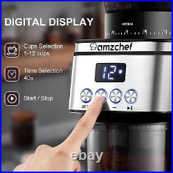 Conical Burr Coffee Grinder 30 Precise, Coffee Grinder with LED Screen & Anti-St