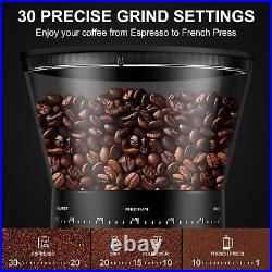 Conical Burr Coffee Grinder 30 Precise, Coffee Grinder with LED Screen & Anti-St