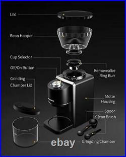 Conical Burr Coffee Grinder Electric Adjustable Burr Mill With 35 Precise Grind