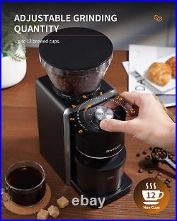 Conical Burr Coffee Grinder, Electric Adjustable Burr Mill with 35 Precise Grind