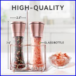 Copper Stainless Steel Salt and Pepper Grinder Set Manual Himalayan Pink Salt Mi