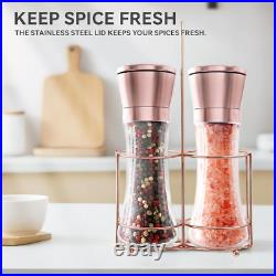 Copper Stainless Steel Salt and Pepper Grinder Set Manual Himalayan Pink Salt Mi