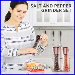 Copper Stainless Steel Salt and Pepper Grinder Set Manual Himalayan Pink Salt Mi