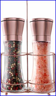 Copper Stainless Steel Salt and Pepper Grinder Set Manual Himalayan Pink Salt Mi