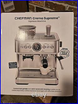 Crema Supreme Espresso Machine with Conical Burr Grinder and Steam Wand 30 Stngs