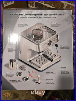 Crema Supreme Espresso Machine with Conical Burr Grinder and Steam Wand 30 Stngs