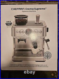 Crema Supreme Espresso Machine with Conical Burr Grinder and Steam Wand 30 Stngs